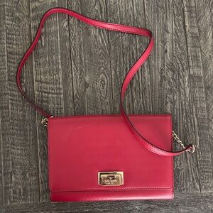kate spade Pink-Red Leather Crossbody with Gold Hardware
